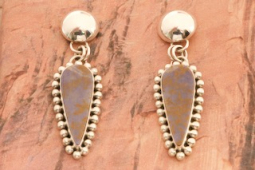 Artie Yellowhorse Mexico Agate Sterling Silver Post Earrings